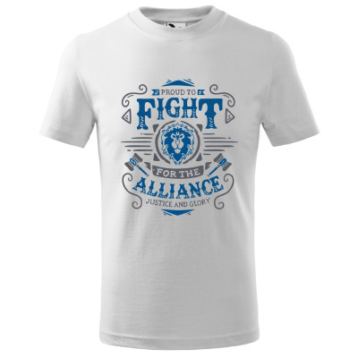 Tricou pentru barbati, design de tip grafica "World of WarCraft - Alliance", imprimeu pe fata, bumbac 100%, 160 grame