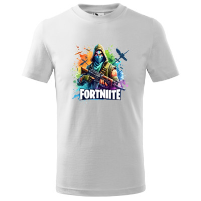 Tricou pentru copii Fortnite, imprimeu multicolor, bumbac 100%, unisex