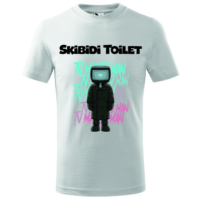 Tricou pentru copii Skibidi Toilet, imprimeu multicolor, bumbac 100%, unisex, model 2