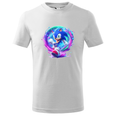 Tricou pentru copii Sonic the Hedgehog, imprimeu multicolor, bumbac 100%, unisex, model 5