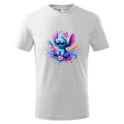 Tricou pentru copii Stitch, imprimeu multicolor, bumbac 100%, unisex, model 4