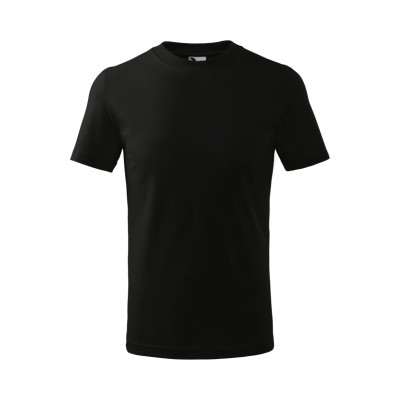 Tricou simplu pentru copii Basic, bumbac 100%, 160 grame, finisaj cu silicon