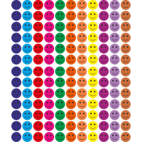 Set 286 stickere din hartie, fete zambitoare, multicolor, diametru 1.5 cm