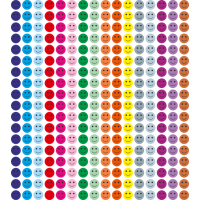 Set 576 stickere din hartie, fete zambitoare, multicolor, diametru 1 cm