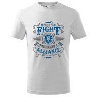 Tricou pentru barbati, design de tip grafica "World of WarCraft - Alliance", imprimeu pe fata, bumbac 100%, 160 grame , alb