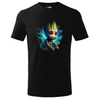 Tricou pentru copii Baby Groot, imprimeu multicolor, bumbac 100%, unisex