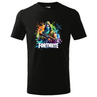 Tricou pentru copii Fortnite, imprimeu multicolor, bumbac 100%, unisex