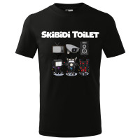 Tricou pentru copii Skibidi Toilet, imprimeu multicolor, bumbac 100%, unisex, model 3