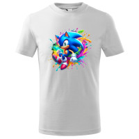 Tricou pentru copii Sonic the Hedgehog, imprimeu multicolor, bumbac 100%, unisex, model 12