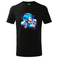 Tricou pentru copii Sonic the Hedgehog, imprimeu multicolor, bumbac 100%, unisex, model 13