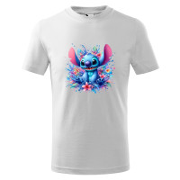 Tricou pentru copii Stitch, imprimeu multicolor, bumbac 100%, unisex