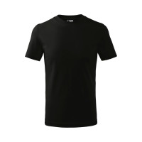 Tricou simplu pentru copii Basic, bumbac 100%, 160 grame, finisaj cu silicon , negru