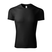 Tricou simplu pentru barbati PIXEL, poliester 100%, 130 grame , negru