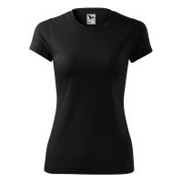 Tricou simplu pentru femei FANTASY, poliester 100%, 150 grame , negru